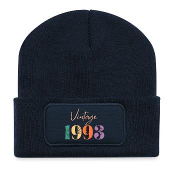 Vintage 1993 Floral - Recycled Patch Beanie - french navy - Front