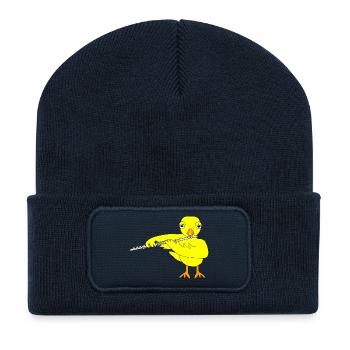 Flûte poussin - Beanie recyclé à patch - bleu marine - Devant