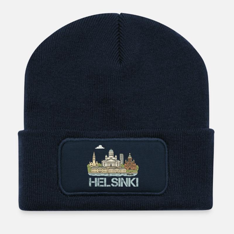 helsinki stadt - Recycelte Patch Beanie - French Navy