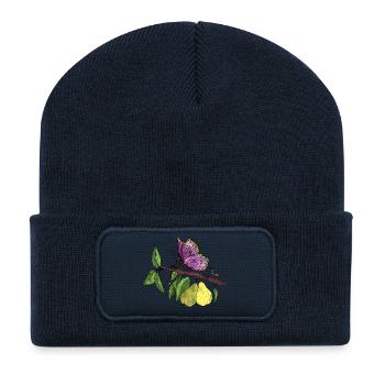 Schmetterling - Recycelte Patch Beanie - French Navy - Vorne