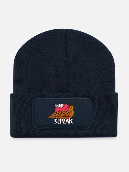 Tiger Ślimak | Lustiges polnisches Meme Shirt - Recycelte Patch Beanie - French Navy