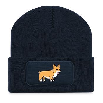 Welsh Corgi Pembroke - Recycled Patch Beanie - french navy - Front