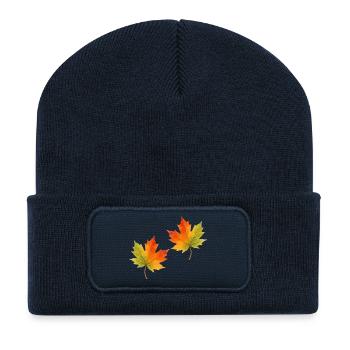 Leaf Maple Leaf Watercolor 2 - Recycled Patch Beanie - french navy - Front