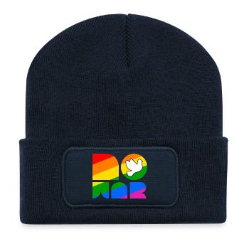 No War LGBTQ Pride Month Shirt - Recycelte Patch Beanie - French Navy - Vorne