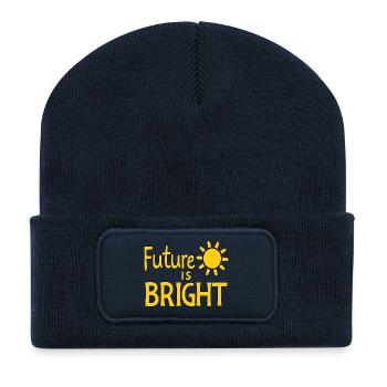 Future Is Bright - Sonne  - Recycelte Patch Beanie - French Navy - Vorne