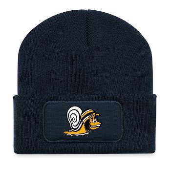 escargot reggae musique rasta cheveux chapeau Jamaïque - Beanie recyclé à patch - bleu marine - Devant