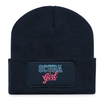 Conception de plongée sous-marine pour fille - Beanie recyclé à patch - bleu marine - Devant