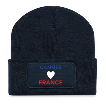 Cannes Love France Design - Recycled Patch Beanie - french navy - Front