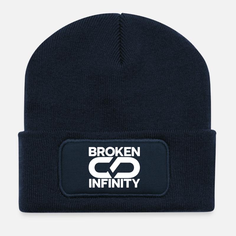 broken_infinity_white - Beanie recyclé à patch - bleu marine