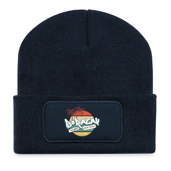 BoRacay White Beach Philippines Sunset - Recycled Patch Beanie - french navy - Front