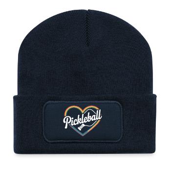Coeur Pickleball - Beanie recyclé à patch - bleu marine - Devant