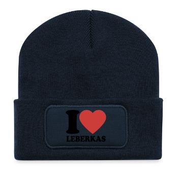 I Love Leberkäs - Heart - Meat loaf - Recycled Patch Beanie - french navy - Front