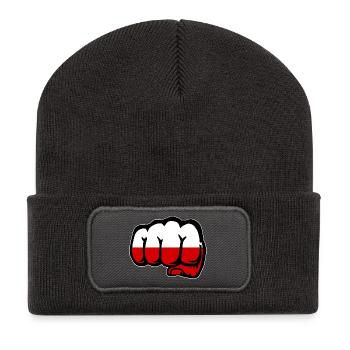 Drapeau de la Pologne - Beanie recyclé à patch - charbon - Devant