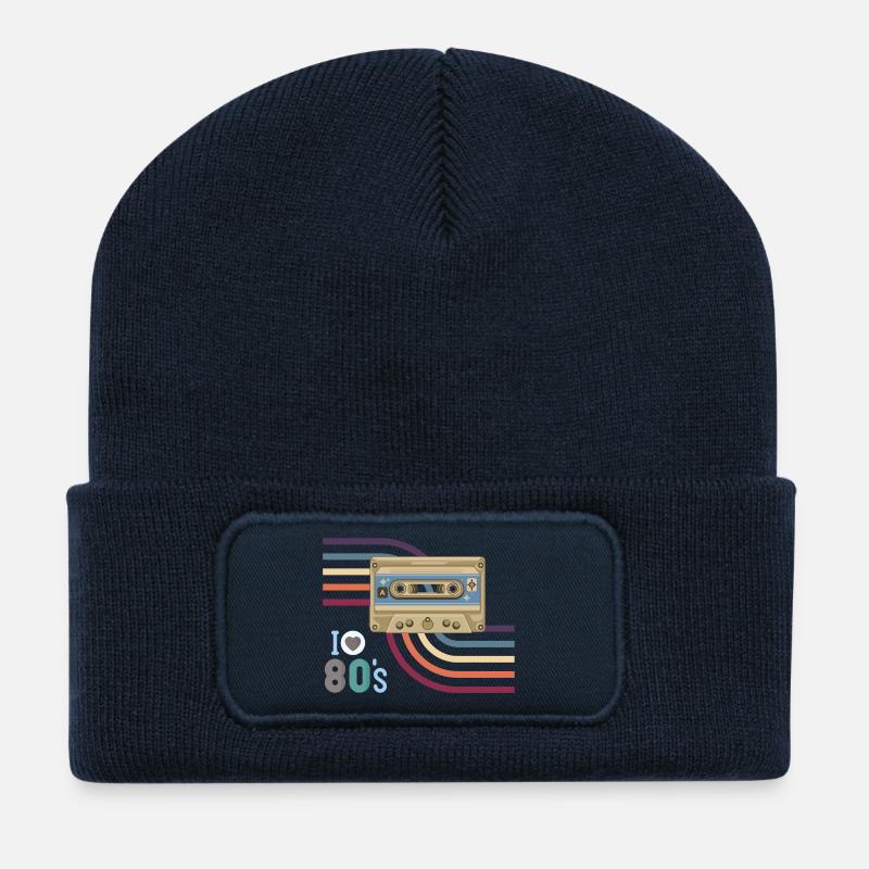 Kassettenliebe 80er Retro - Recycelte Patch Beanie - French Navy