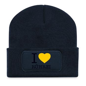 I love Rührei - Recycelte Patch Beanie - French Navy - Vorne