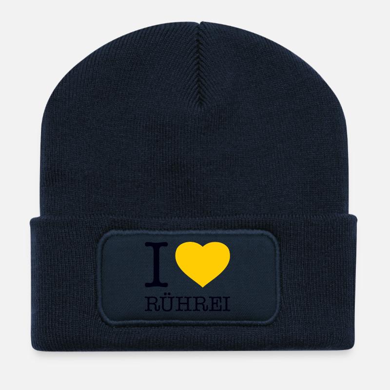 I love Rührei - Recycelte Patch Beanie - French Navy