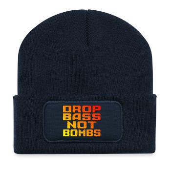 DNB Techno Drop Bass Pas de Bombes - Beanie recyclé à patch - bleu marine - Devant