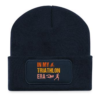 Triathlon Natation Cyclisme Course à pied Sports vintage - Beanie recyclé à patch - bleu marine - Devant