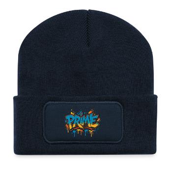 Prime Graffiti Neon Splash - Recycelte Patch Beanie - French Navy - Vorne
