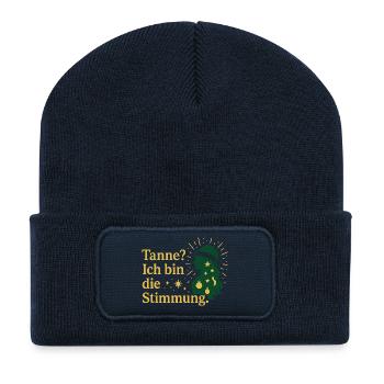 Tanne? Ich bin die Stimmung. - Recycelte Patch Beanie - French Navy - Vorne