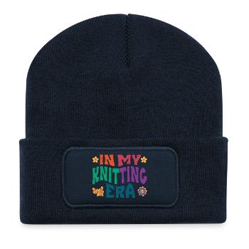 In my knitting era - Recycelte Patch Beanie - French Navy - Vorne