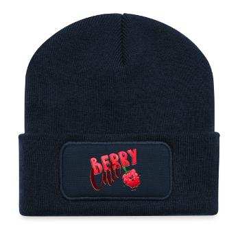 Berry Cute Himbeere - Recycelte Patch Beanie - French Navy - Vorne