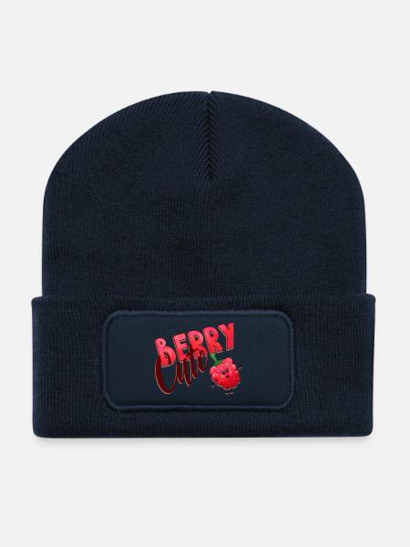 Berry Cute Raspberry - Recycled Patch Beanie - french navy