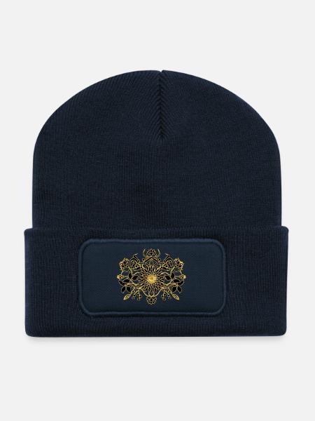 Blumen - Recycelte Patch Beanie - French Navy