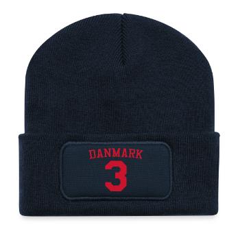 Danemark 3 – Red Sport Design - Beanie recyclé à patch - bleu marine - Devant