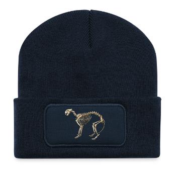 Illustration Cat Skeleton - Recycled Patch Beanie - french navy - Front