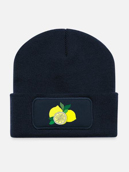 Imprimé agrume - Beanie recyclé à patch - bleu marine