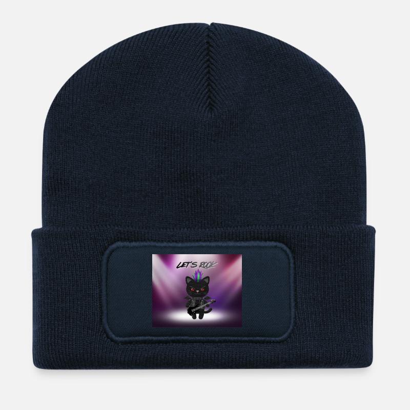 Heavy Metal Katze  - Recycelte Patch Beanie - French Navy