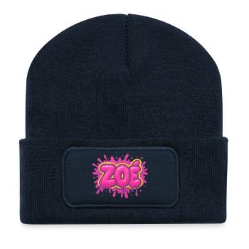 Graffiti Zoe Name Gift Ideal Printable - Recycled Patch Beanie - french navy - Front