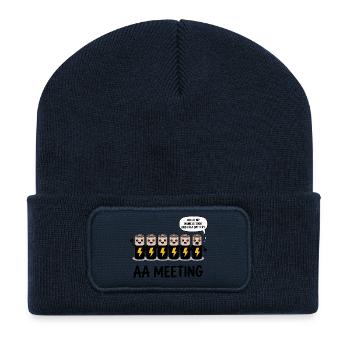 Réunion des AA - T-shirt Anonymes Alcooliques drôles - Beanie recyclé à patch - bleu marine - Devant