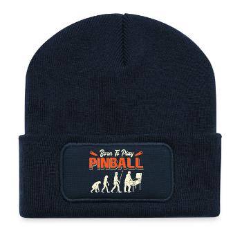 Né pour jouer à l’évolution du flipper - Beanie recyclé à patch - bleu marine - Devant