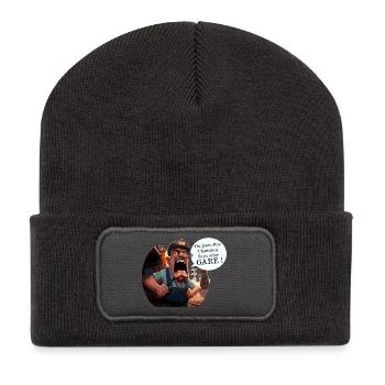 DU KANNST OHNE VORWARNUNG EISENBAHNARBEITER SEIN! (Zug) - Recycelte Patch Beanie - Dunkelgrau - Vorne