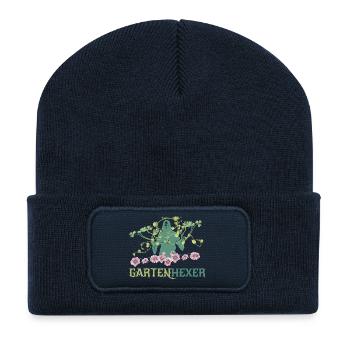 Gartenhexer - Beanie recyclé à patch - bleu marine - Devant