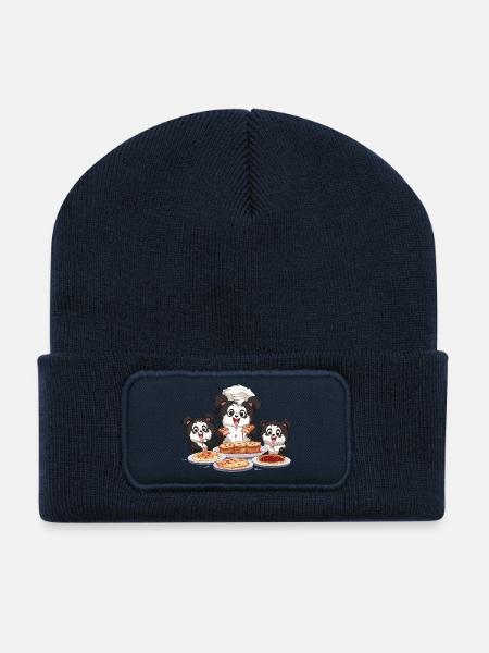 Panda Pizza Fest - Recycled Patch Beanie - french navy
