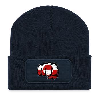 Grönland Flagge Faust used - Recycelte Patch Beanie - French Navy - Vorne