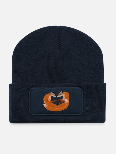 Foxheart togetherness - Recycled Patch Beanie - french navy