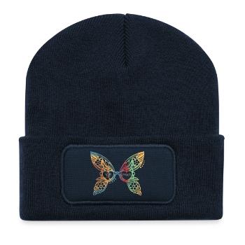 Fairy Glasses with Naughty Fairy - Recycled Patch Beanie - french navy - Front