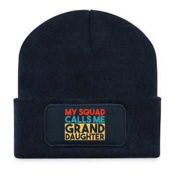 My Squad Calls Me Granddaughter Funny Family - Recycled Patch Beanie - french navy - Front
