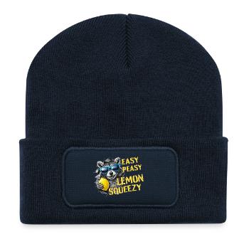 Easy Peasy Lemon Squeezy – Sommer Waschbär - Recycelte Patch Beanie - French Navy - Vorne