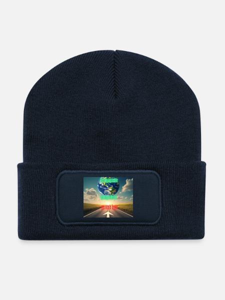 Nur die Reise die du nicht beginnst ist unmöglich - Recycelte Patch Beanie - French Navy