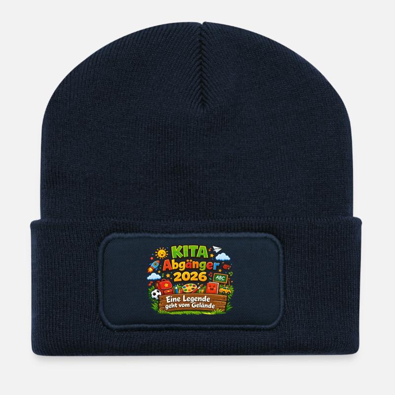 Kita Abgänger 2026 Abschied Kindergarten - Recycelte Patch Beanie - French Navy