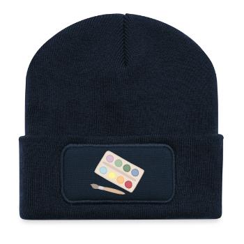Magie de la palette aquarelle - Beanie recyclé à patch - bleu marine - Devant