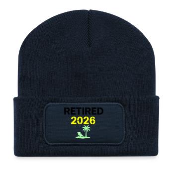 Retired 2026 Rente Palme - Recycelte Patch Beanie - French Navy - Vorne