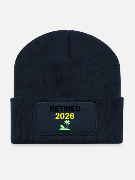 Pension Palm 2026 retraité - Beanie recyclé à patch - bleu marine