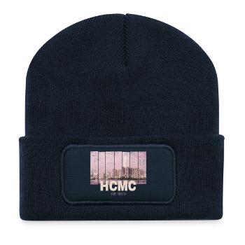 HCMC Saigon (Ho-Chi-Minh-Stadt) Skyline Vietnam - Recycelte Patch Beanie - French Navy - Vorne