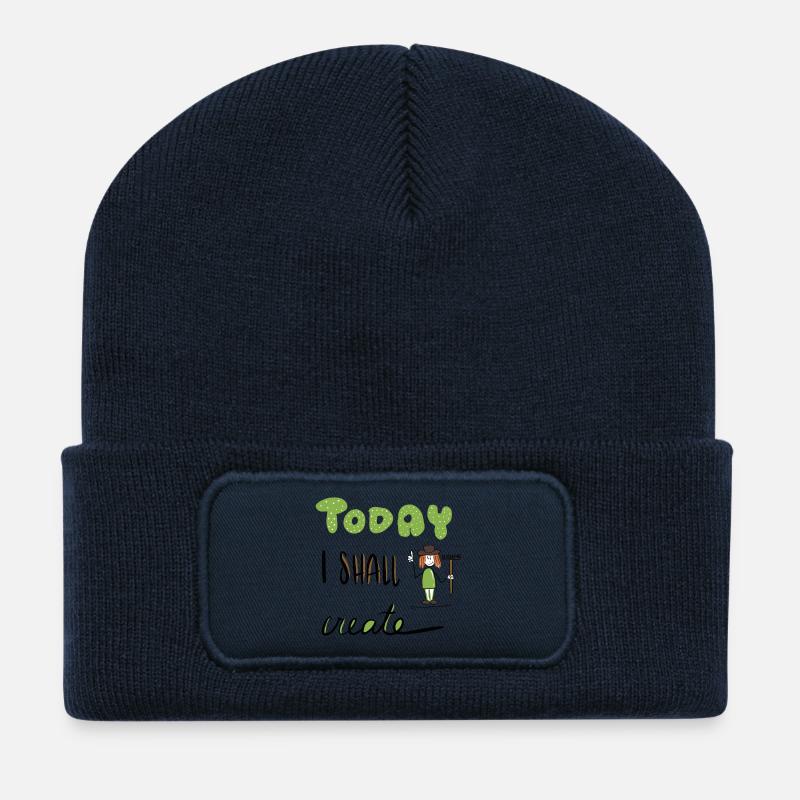 Today I shall create - Motiv für Gartenfans - Recycelte Patch Beanie - French Navy